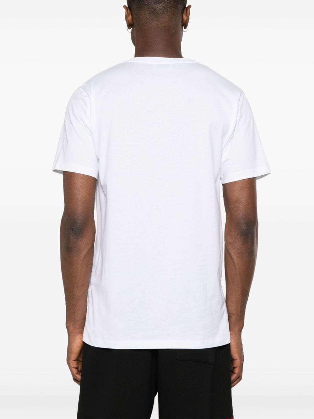 Shop Off-white Logo-embroidered Cotton T-shirt In White