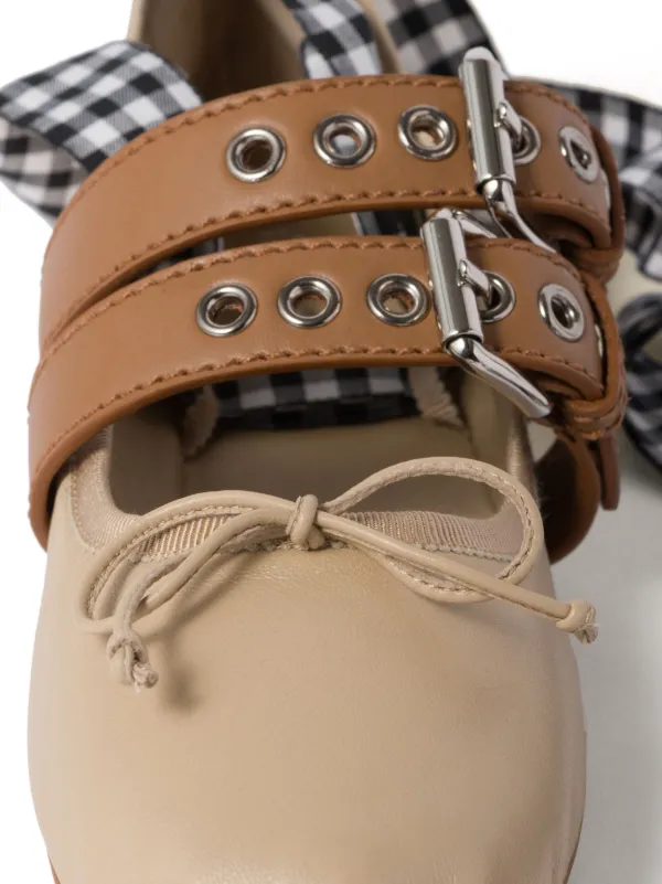 Miu Miu Buckled Ballet Pumps | Neutrals | FARFETCH