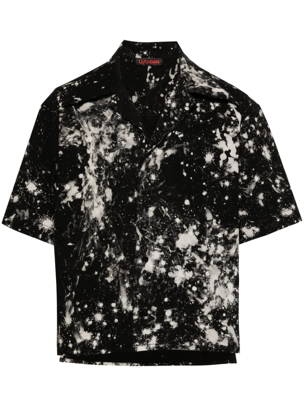 Lựu Đạn Bleached-effect Cotton Shirt In Black