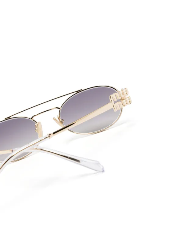 Miu Miu Eyewear オーバルフレーム サングラス | ゴールドトーン