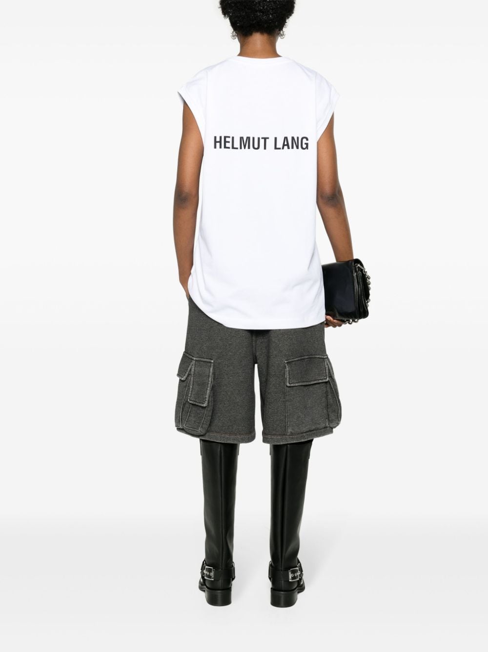 Shop Helmut Lang Muscle Cotton Tank Top In White