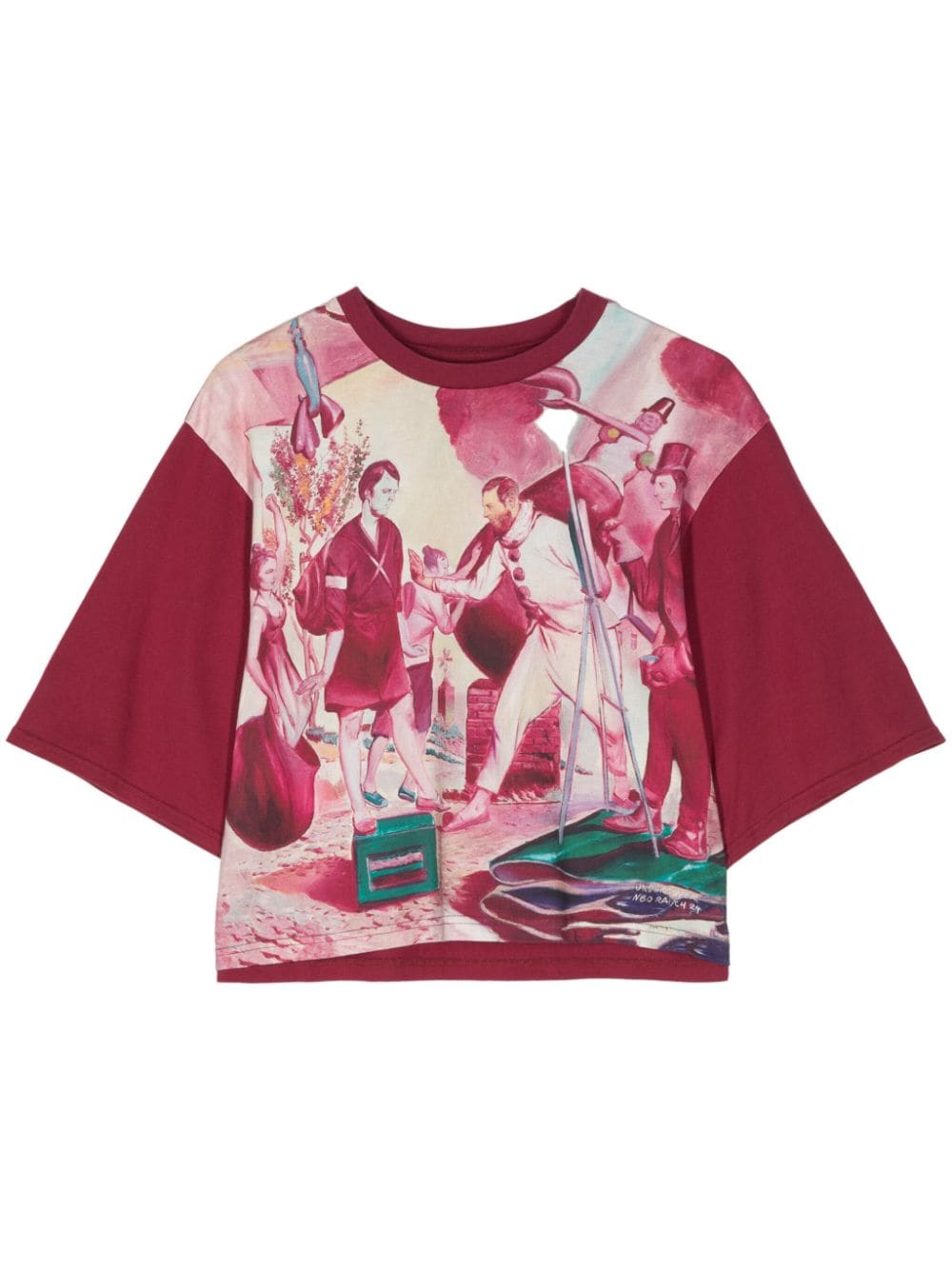 Undercover Painterly-print Cotton T-shirt In Rot