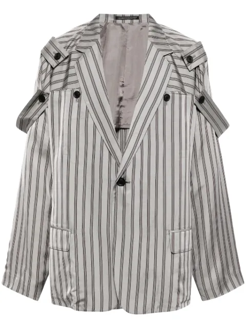 Yohji Yamamoto epaulette-detail pinstripe blazer