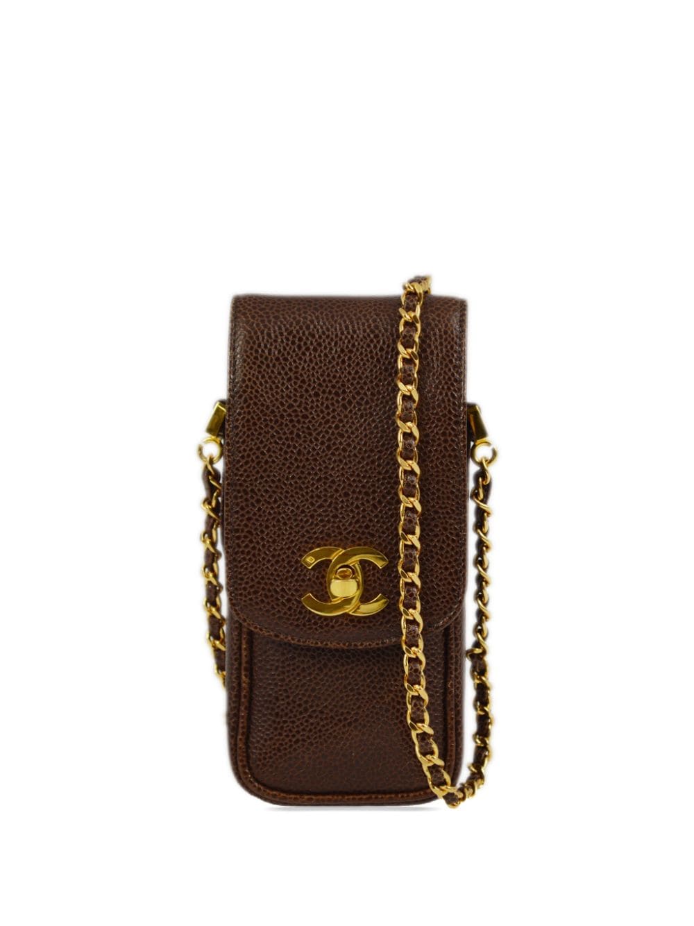 Pre-owned Chanel 1995 Cc Turn-lock Mini Bag In Brown
