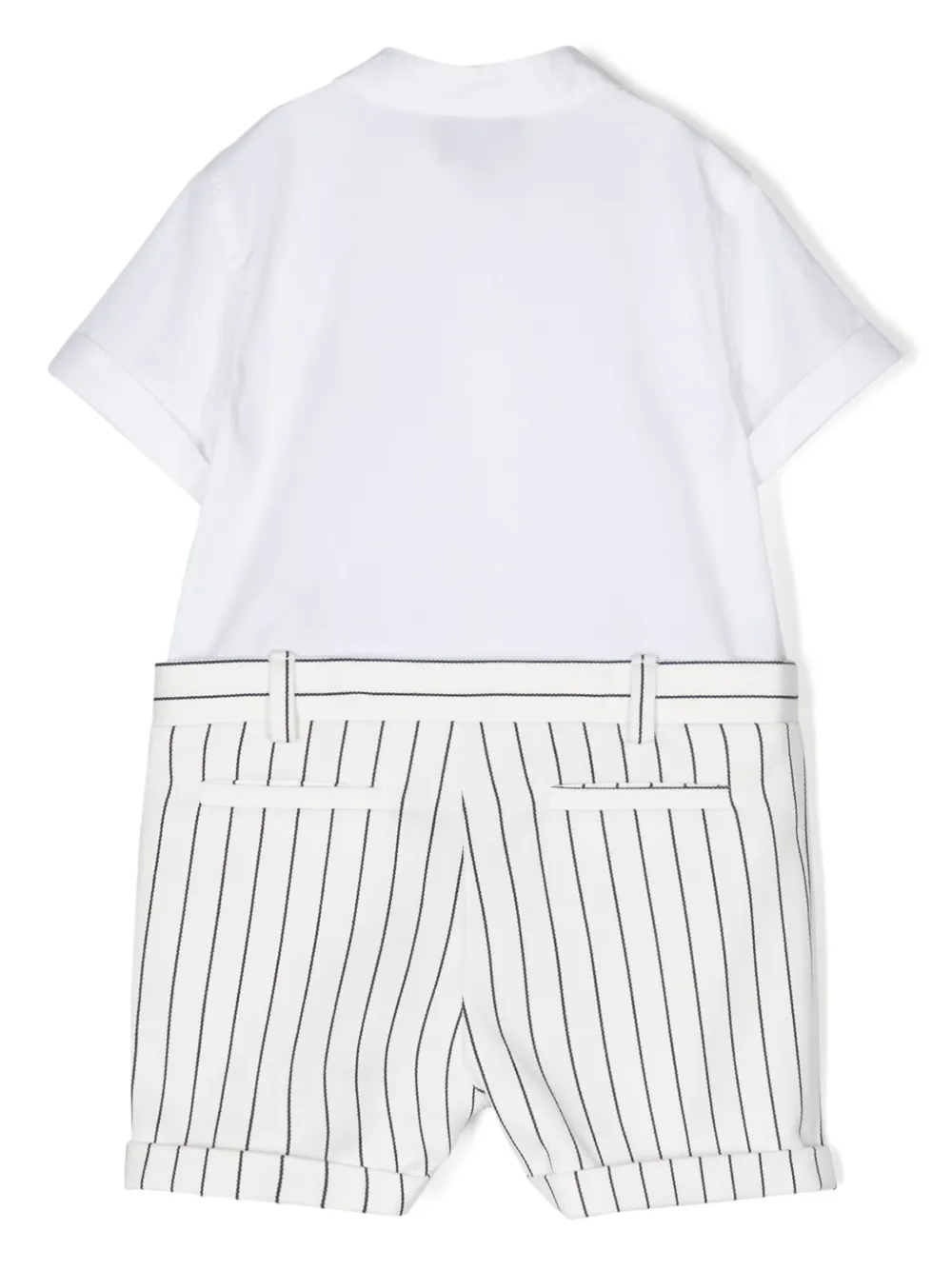Fay Kids Babypakje met geborduurd logo en krijtstreep - Wit