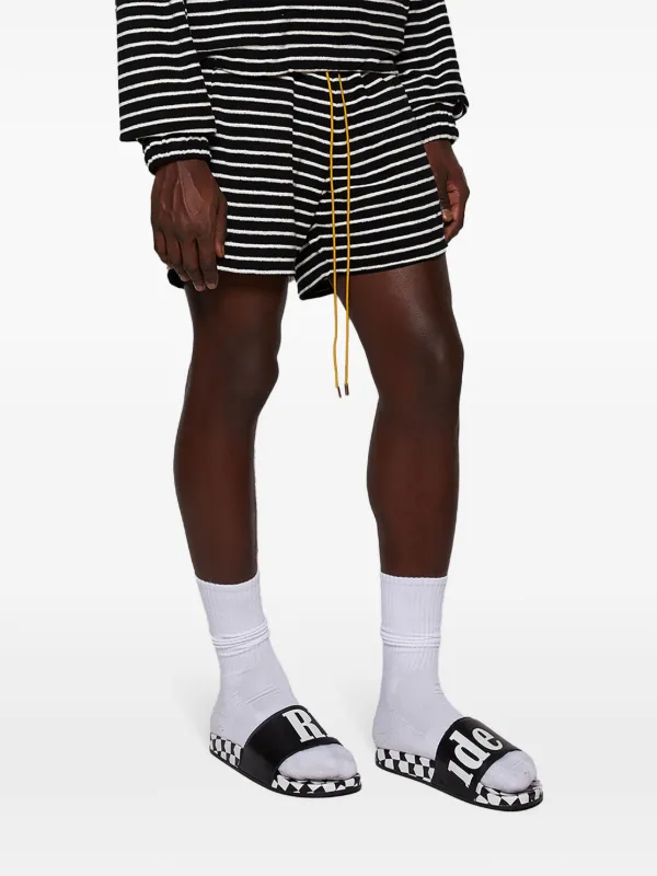 RHUDE logo-print Leather Slides | Black | FARFETCH display picture 1