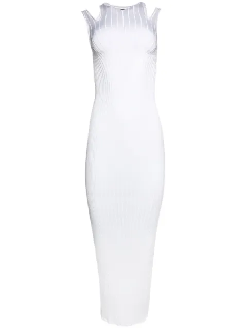 Mugler plaque detail maxi knitted dress