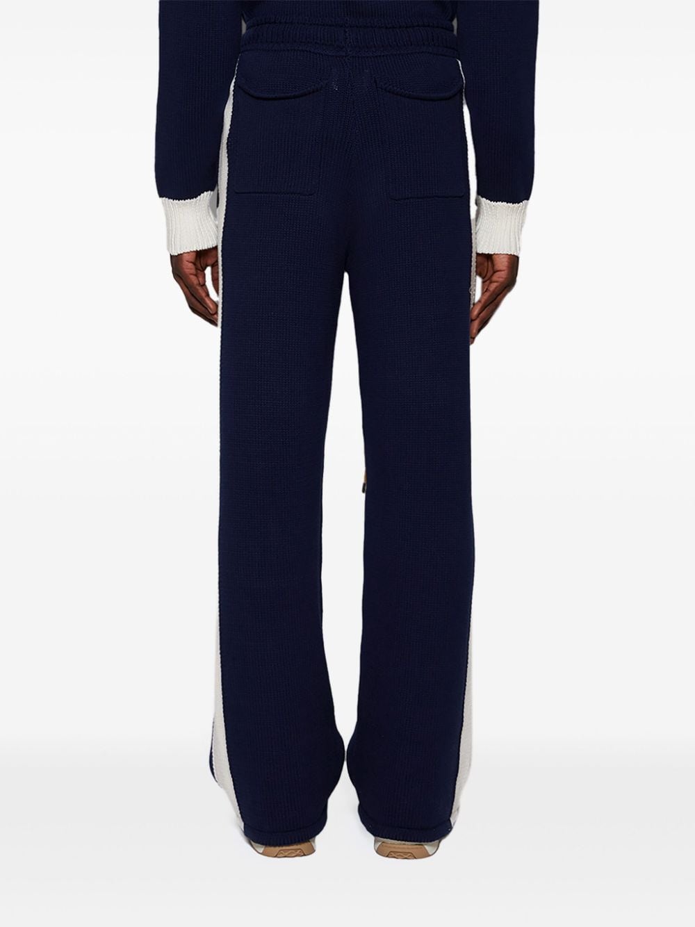 Shop Rhude Letter-patch Drawstring Trousers In Blue