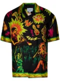 Casablanca graphic-print silk shirt - Black