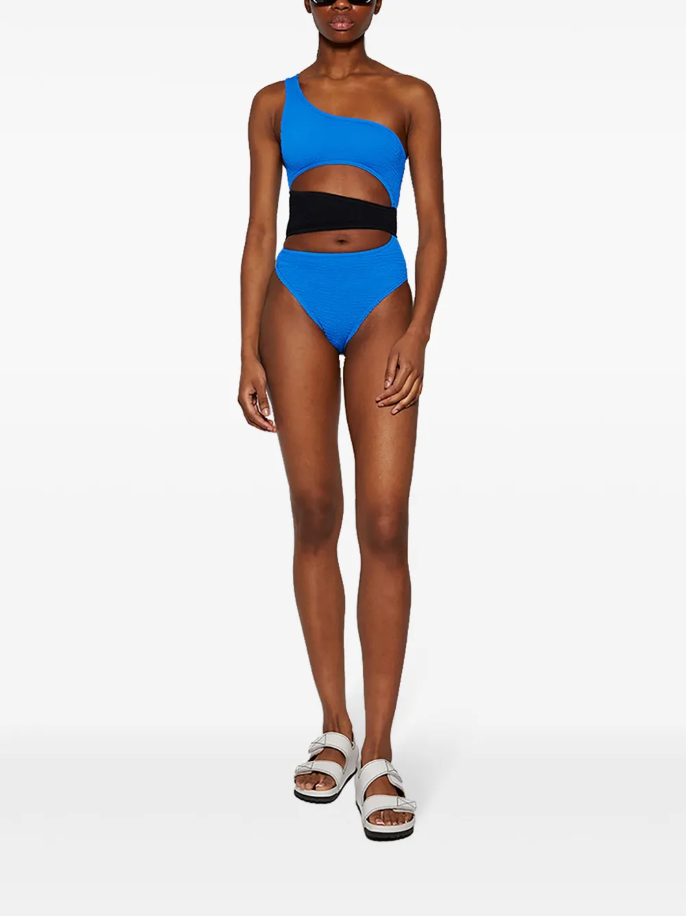  Bound Splice Rico Crinkle Swimsuit - Blue 