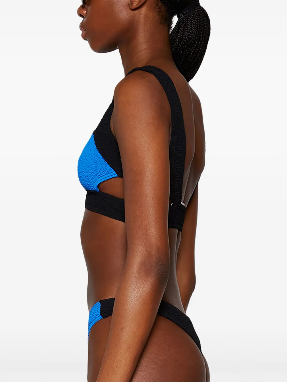 Bound Splice Nino Crop Crinkle Bikini Top In Blue