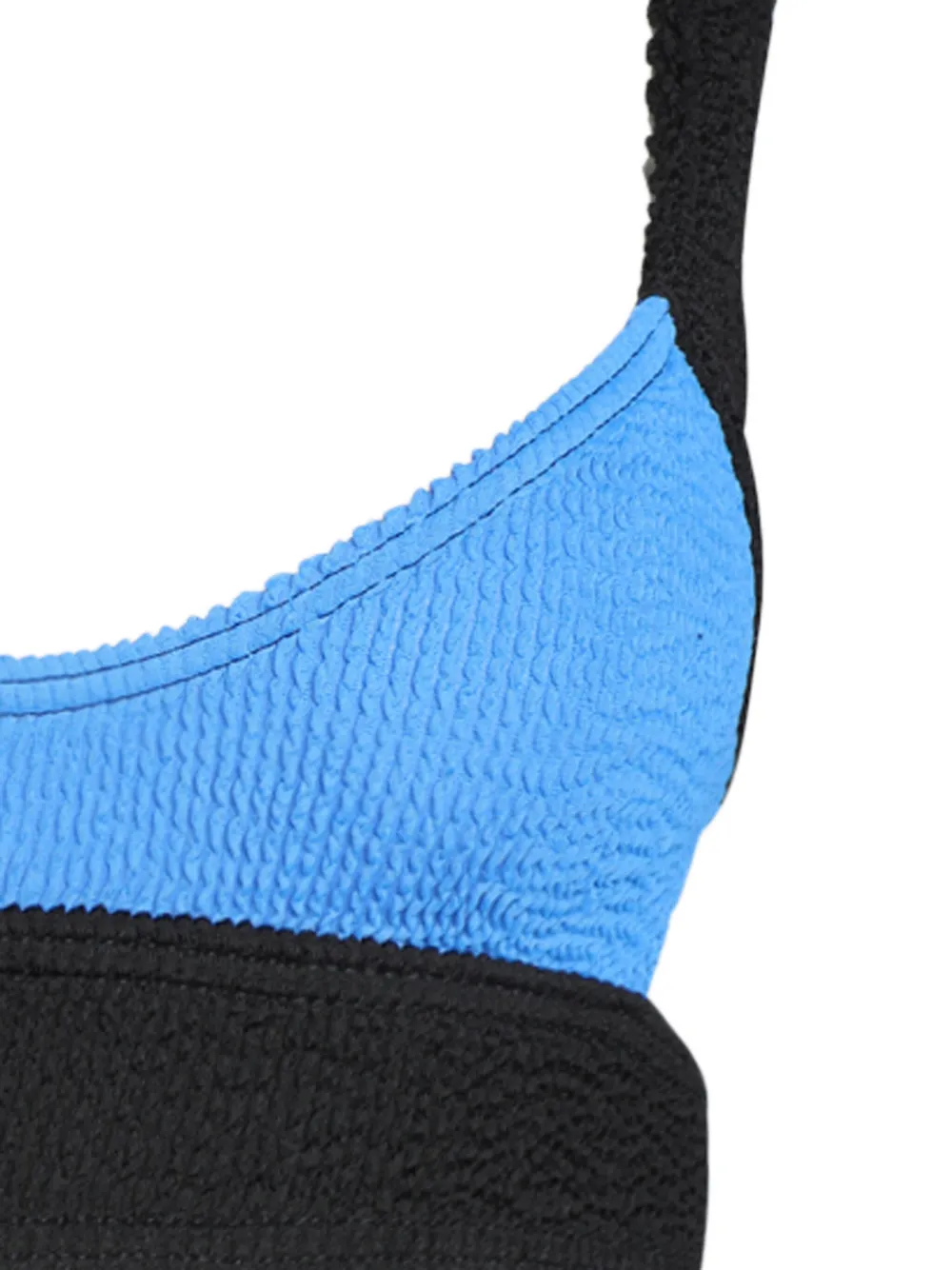 Bound Splice Nino Crop Crinkle Bikini Top In Blue