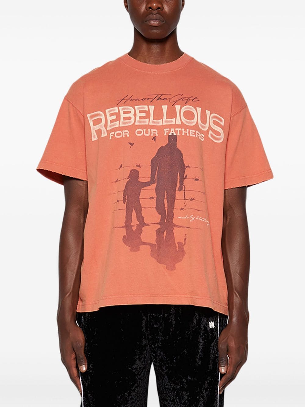 Shop Honor The Gift Spring Rebellious Cotton T-shirt In Orange