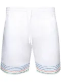 Casablanca stripe-embroidered linen shorts - White