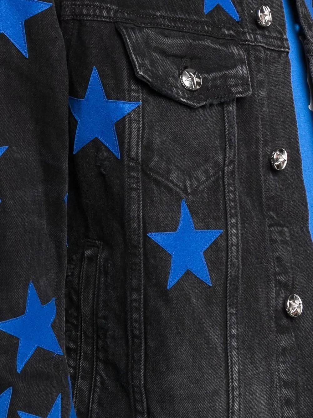 Shop Amiri Chemist Star Denim Jacket In Black