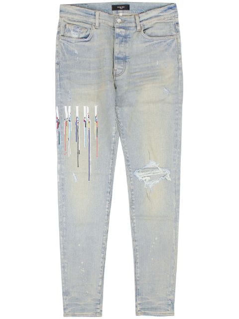 AMIRI paint drip logo straight-fit jeans 