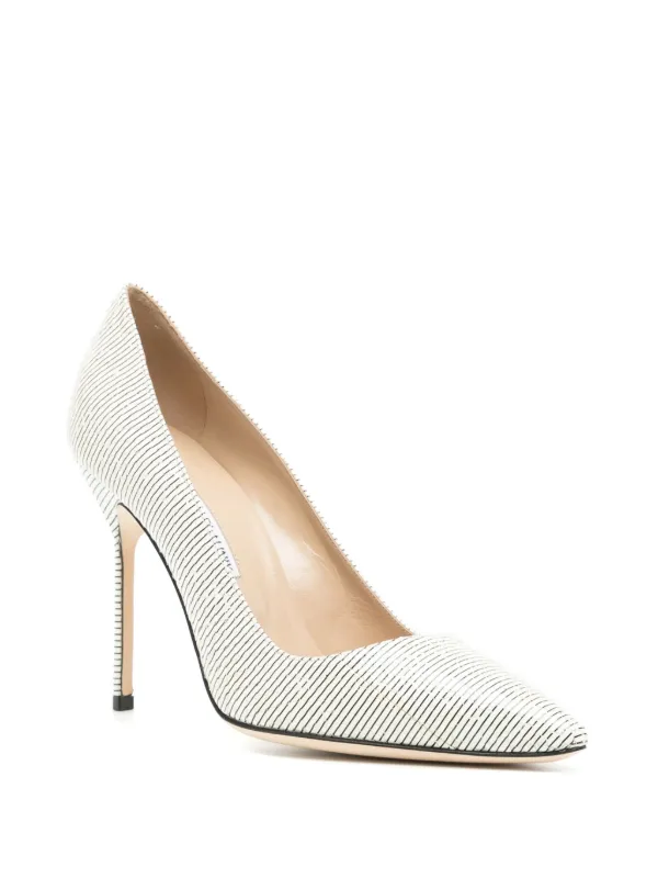 Manolo Blahnik ストライプハイヒール