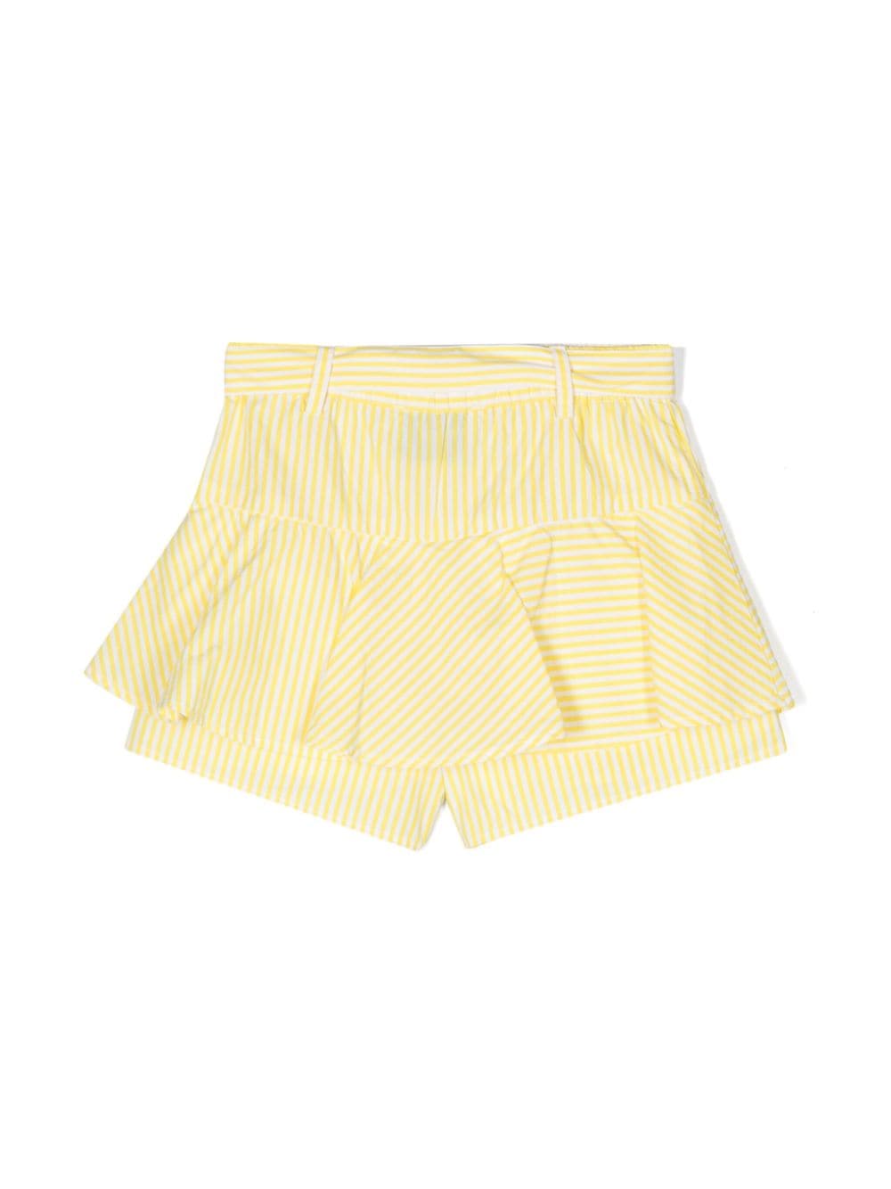Shop Ermanno Scervino Junior Layered-design Striped Shorts In Yellow