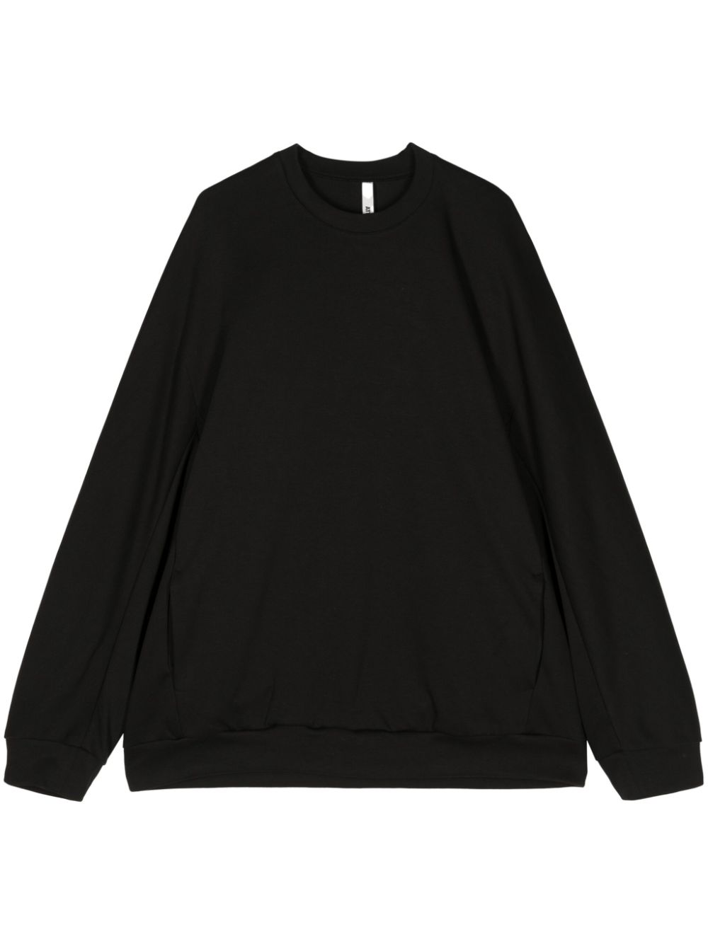 Attachment Cotton-blend Crew-neck Sweatshirt In Black