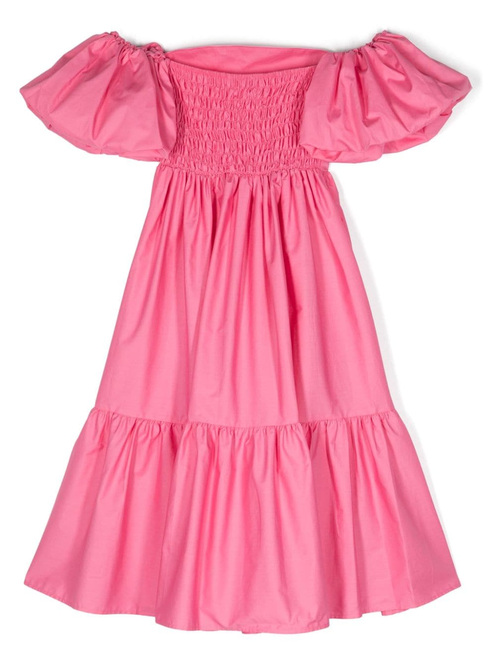 Shop Miss Grant Balloon-sleeve Poplin Dress In Pink