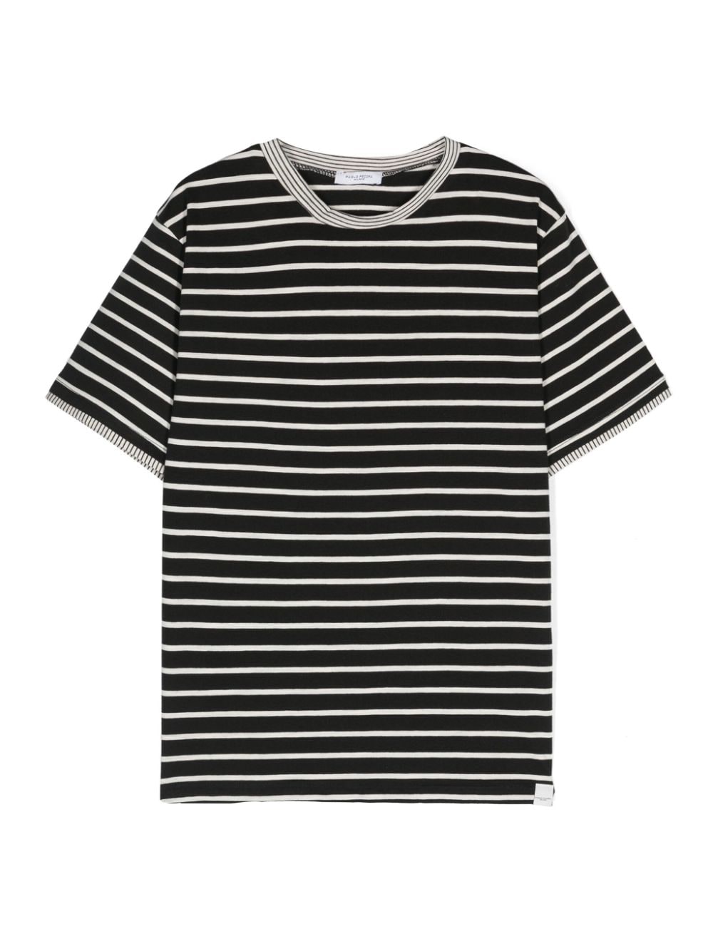 Paolo Pecora Kids' Striped Cotton T-shirt In Black