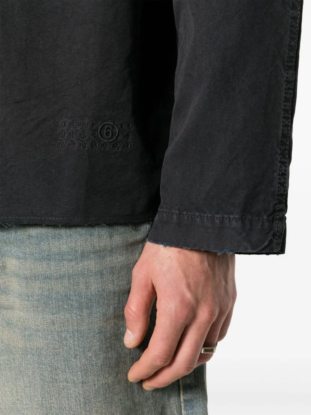 MM6 Maison Margiela raw-hem Shirt Jacket - Farfetch