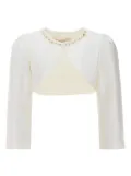 Tulleen cropped satin jacket - White