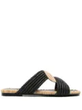 Castañer Prado woven-raffia slides - Black