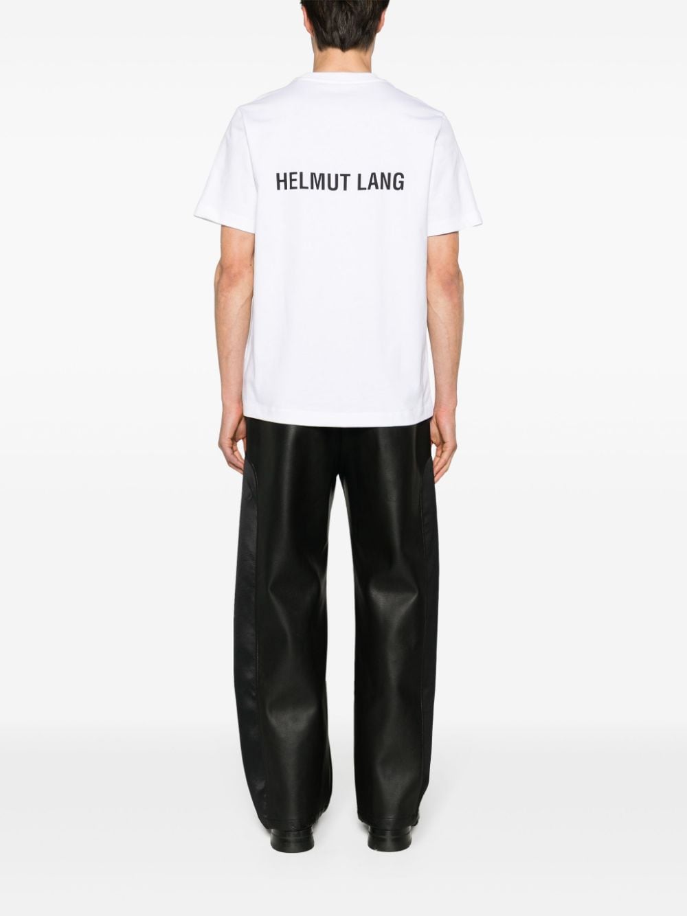 Shop Helmut Lang Logo-print Cotton T-shirt In White