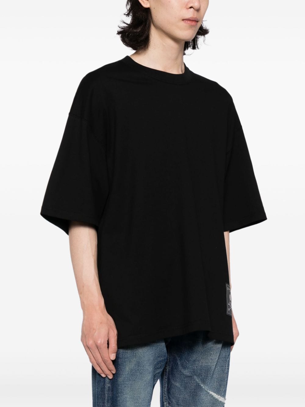 Shop Mastermind Japan Circle Skull Cotton T-shirt In 黑色
