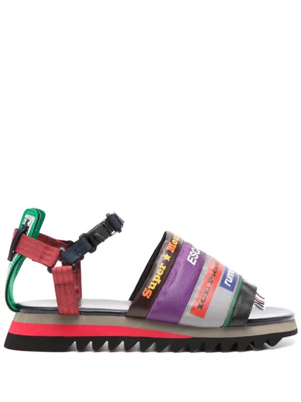 Kolor パッチワーク サンダル | パープル | FARFETCH JP 