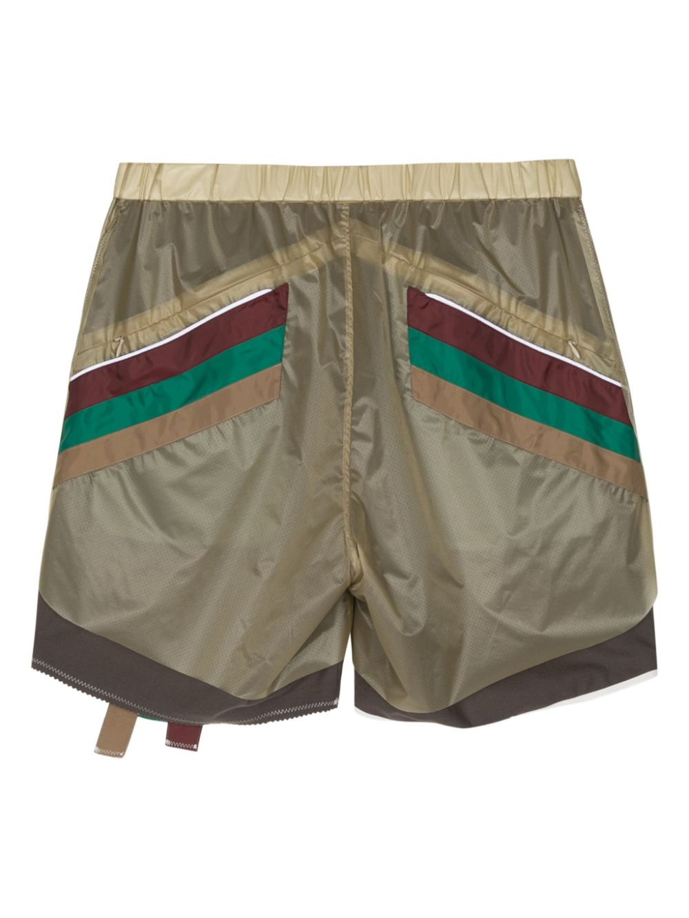 Kolor colour-block panelled shorts - Bruin