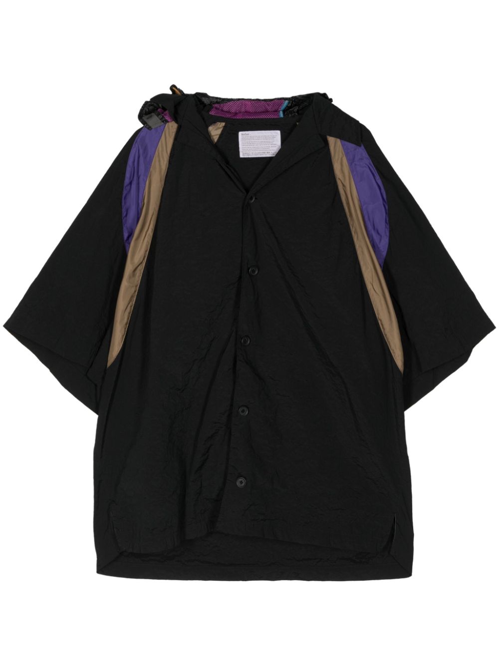 Kolor hood colour-block shirt Zwart