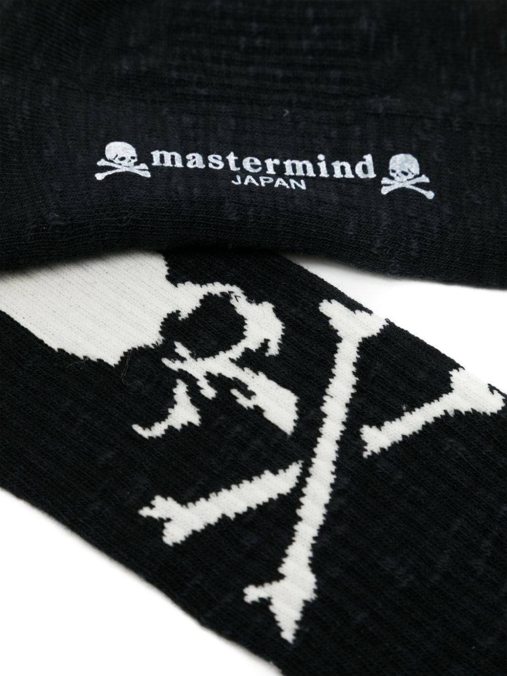 Shop Mastermind Japan Logo-intarsia Socks In Black