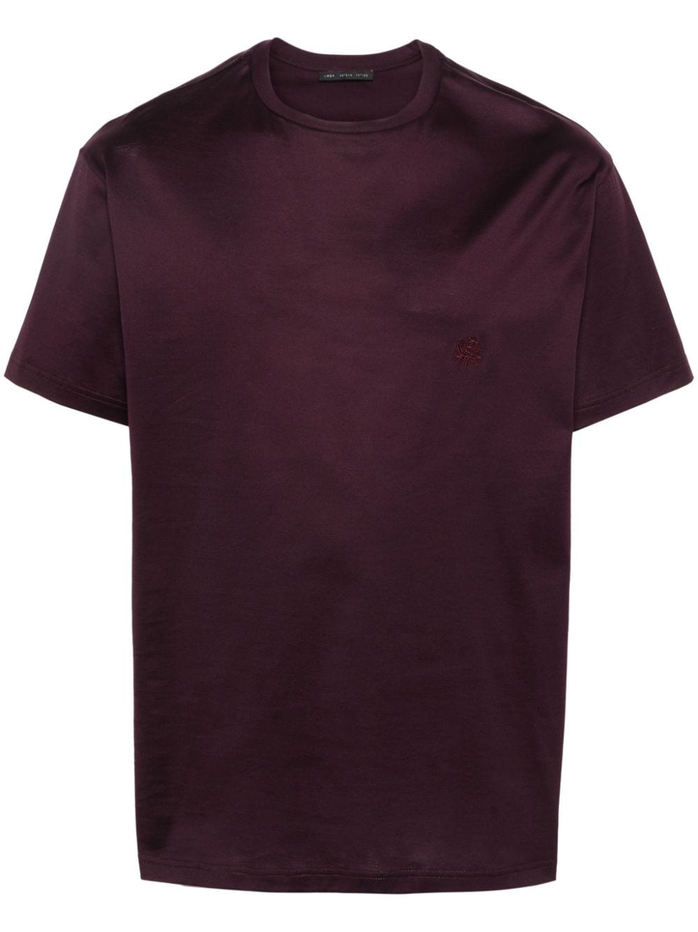 Shop Low Brand Logo-embroidered Cotton T-shirt In Purple