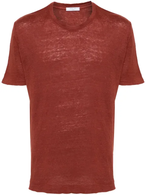 Boglioli crew-neck linen T-shirt