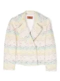 Missoni Kids zigzag-woven blazer - White