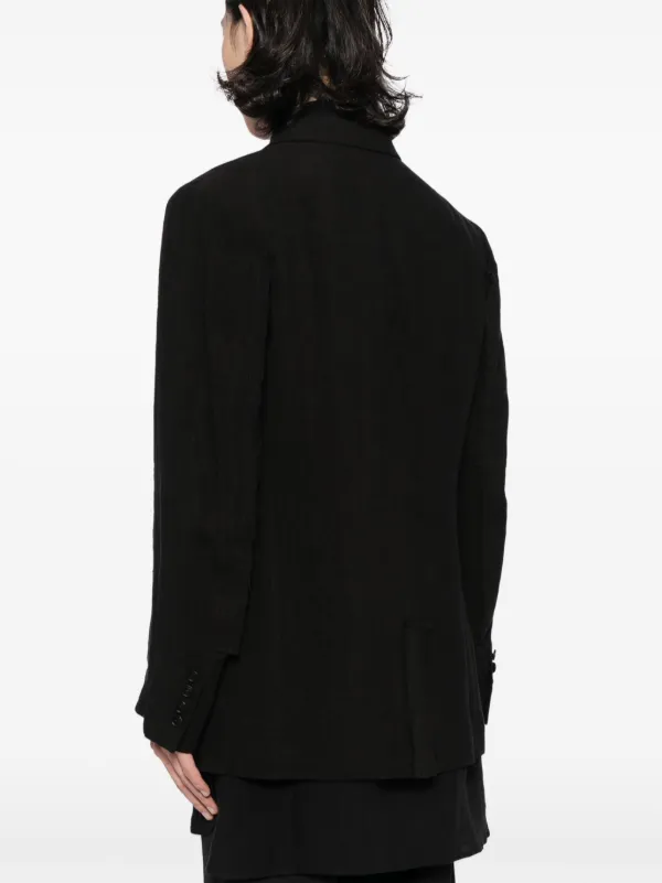 WASHER FINISHED WOOL GABARDINE CHINA JACKET(M Black): S'YTE