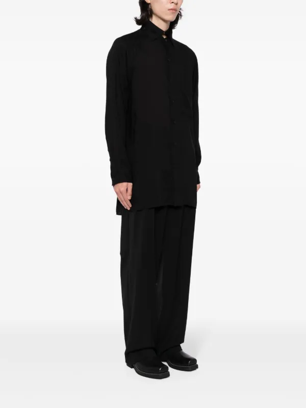 Yohji Yamamoto Panelled button-up Shirt | Black | FARFETCH