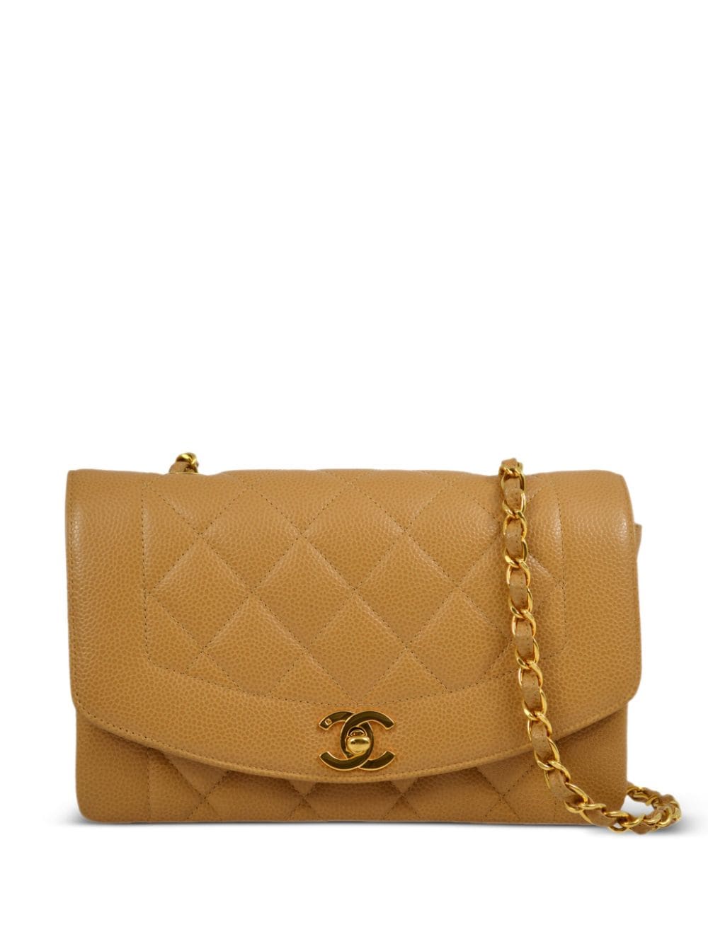 Pre-owned Chanel 1992 Small Diana Shoulder Bag In Neutrals