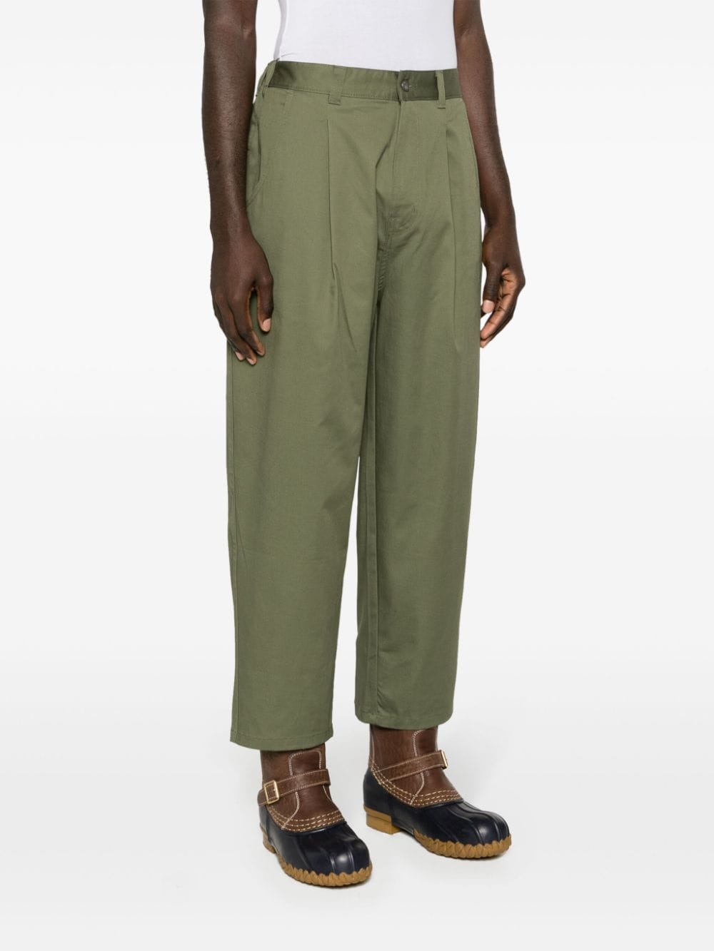 Shop Société Anonyme Tres Bien Tapered Trousers In Green