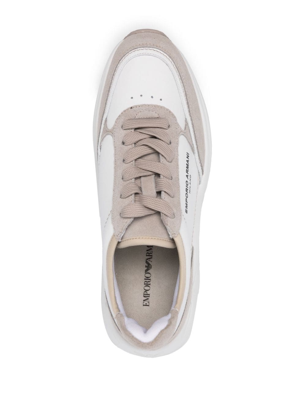 Shop Emporio Armani Raised Logo-detail Sneakers In White