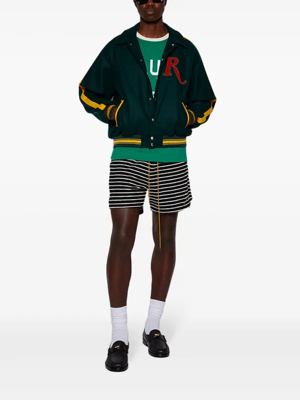 RHUDE Varsity Wool Bomber Jacket Green FARFETCH PH