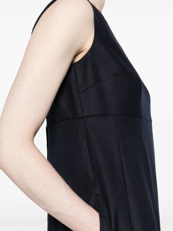 Comme Des Garçons Sleeveless wool-blend Midi Dress | Blue