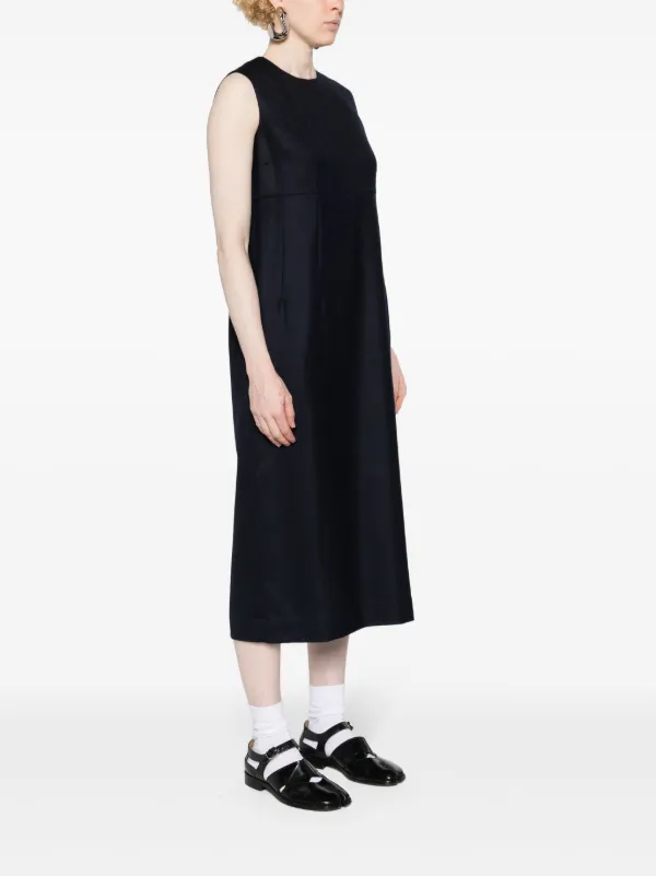 【送料&関税込】Comme des GarAons Wool Midi Dress Comme Des Garçons Sleeveless wool-blend Midi Dress | Blue