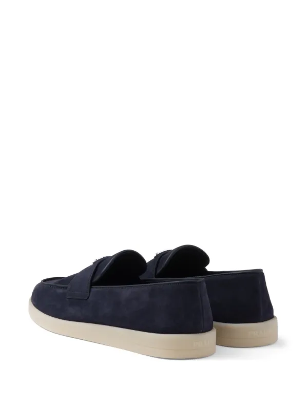 $849.00 !! PRADA MEN LUXURY BLUE LEATHER COMFORT LOAFERS