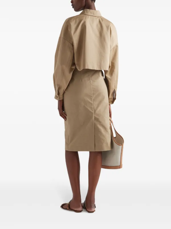Prada triangle-logo Cropped Jacket | Neutrals | FARFETCH Prada triangle-logo Cropped Jacket | Neutrals | FARFETCH