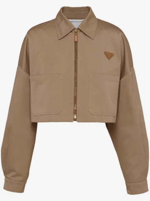 Prada Cropped-Jacke mit Logo
