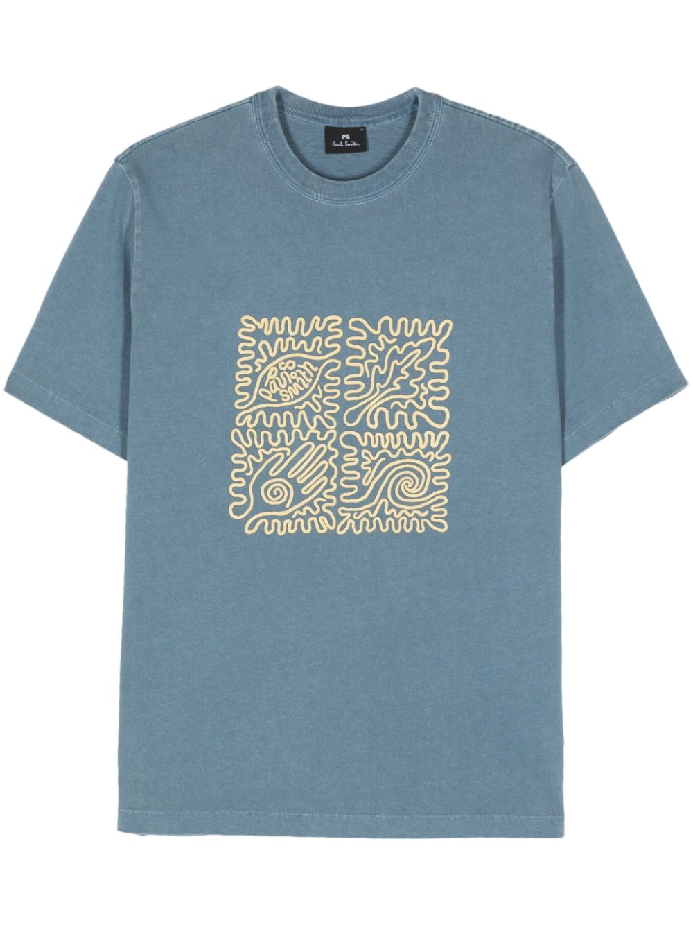 Ps By Paul Smith Graphic-print Cotton T-shirt In Blue