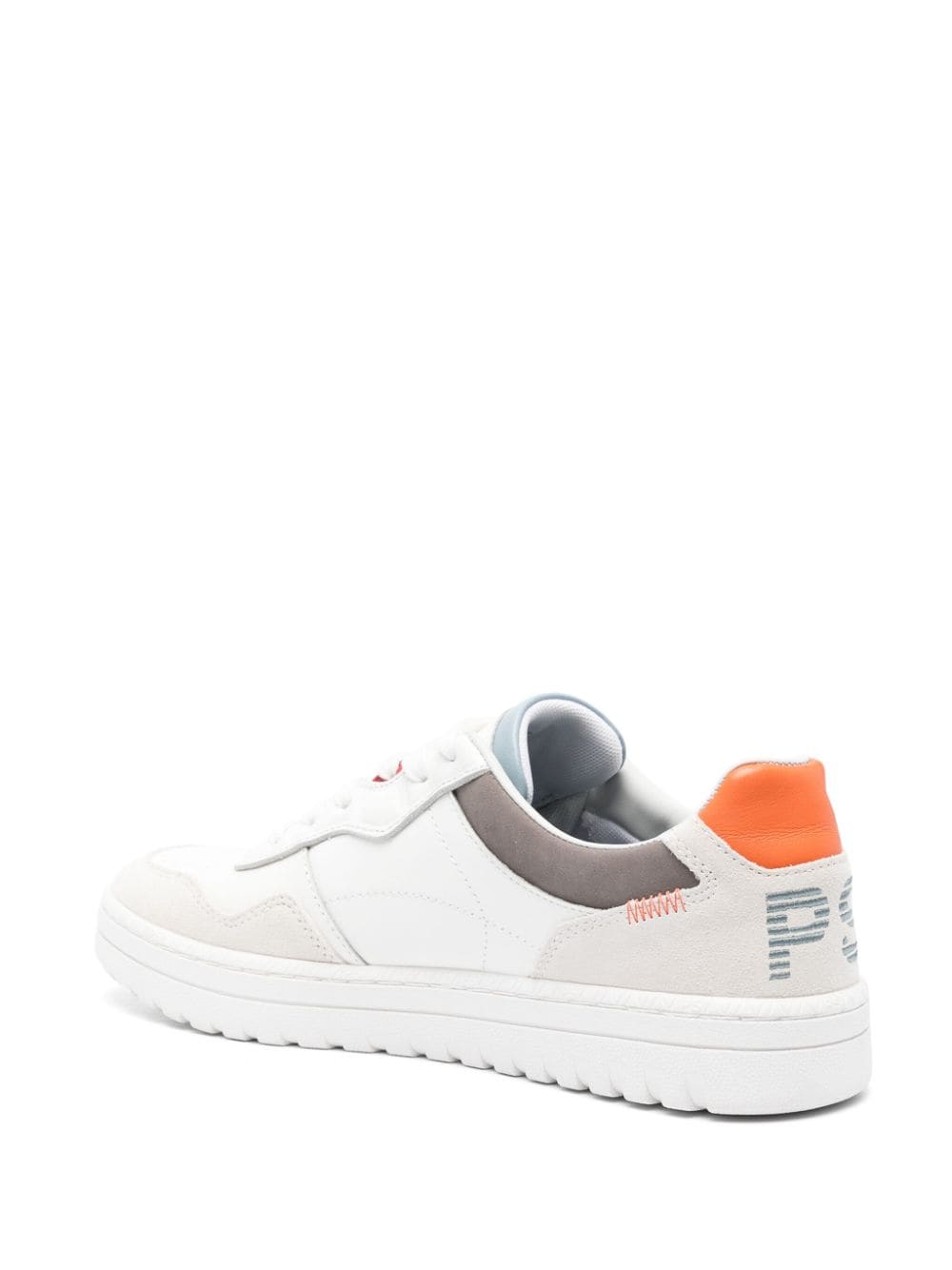 Shop Ps By Paul Smith Panelled Leather Sneakers In White
